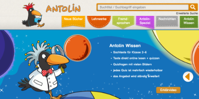 Screenshot der Website von Antolin