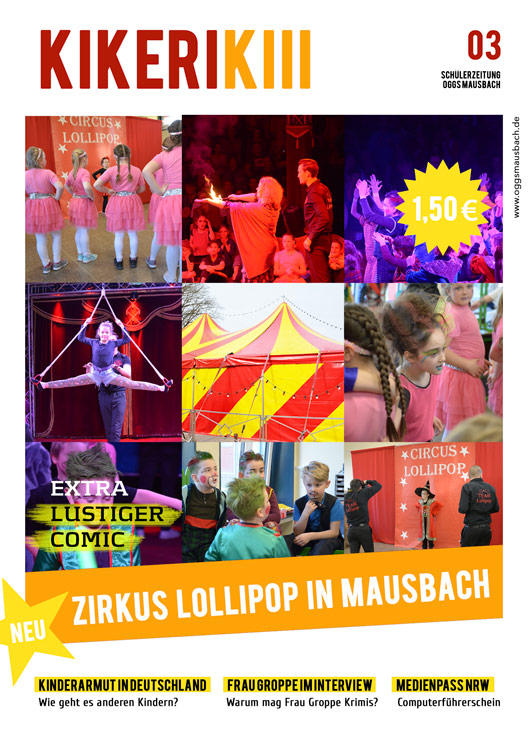 Schülerzeitung KIKERI KIII – Cover der Ausgabe 3.