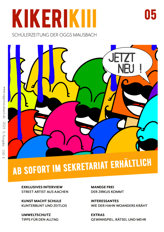 Schülerzeitung KIKERI KIII – Cover der Ausgabe 5.